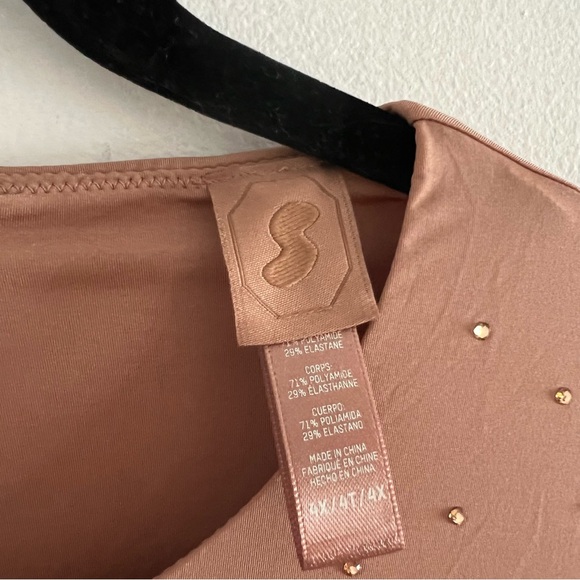 Skims x Swarovski Jelly Long Sleeve Catsuit Sienna Embellished Jumpsuit Nude 4X - Picture 10 of 13